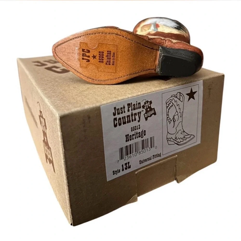 New Just Plain Country “Heritage” Western Cowboy Boot Figurine